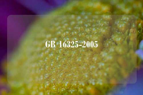 GB 16325-2005