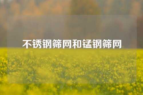 不锈钢筛网和锰钢筛网