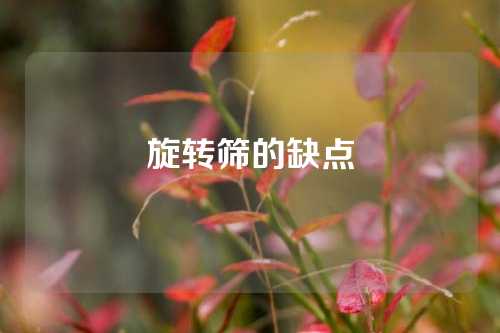 旋转筛的缺点