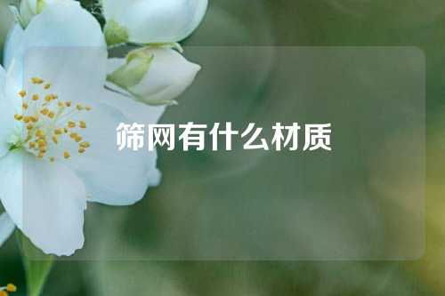 筛网有什么材质