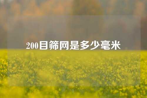 200目筛网是多少毫米