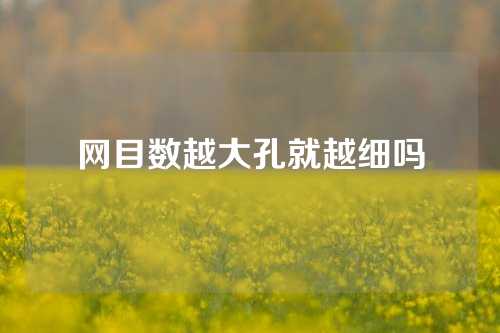 网目数越大孔就越细吗