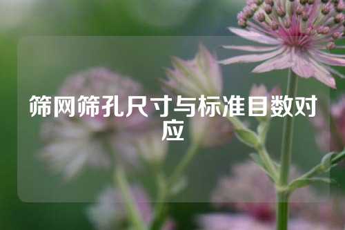 筛网筛孔尺寸与标准目数对应