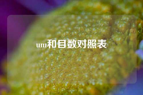 um和目数对照表