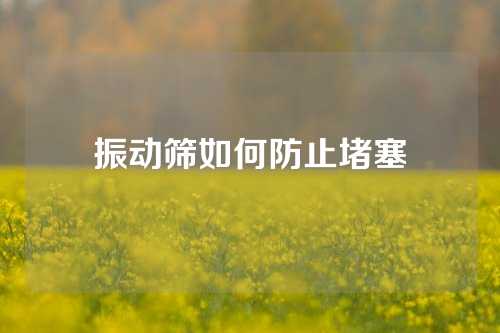 振动筛如何防止堵塞