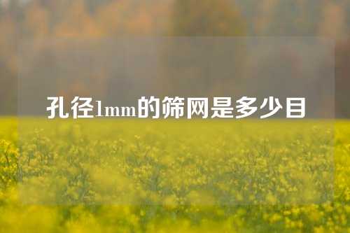 孔径1mm的筛网是多少目