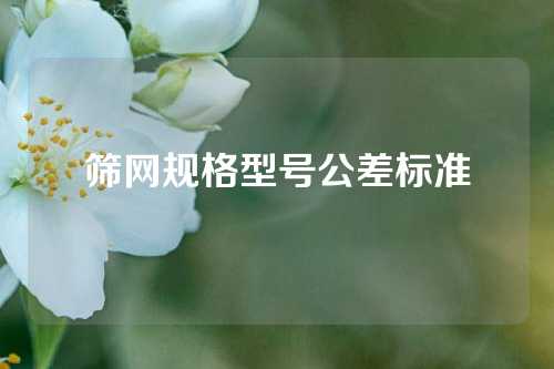 筛网规格型号公差标准