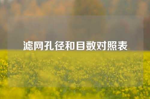 滤网孔径和目数对照表